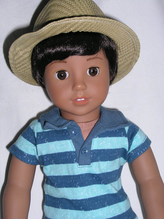 SOFT "POSEABLE" STRAW HAT in CREAM fits American Girl & Bitty Baby/Twins 